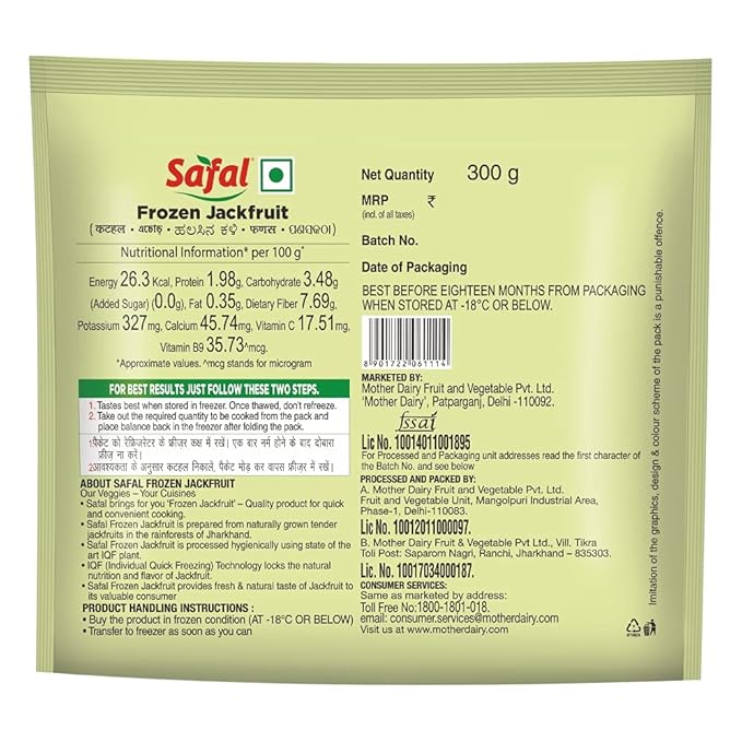 Safal Frozen Raw Jackfruit Cuts- 300 g